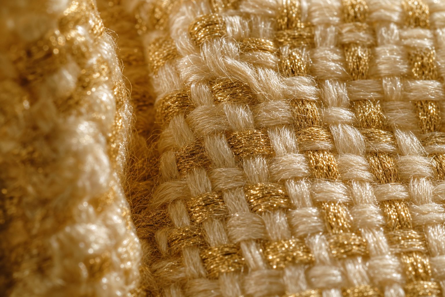Close-up of finely woven textile showing quality of the weave